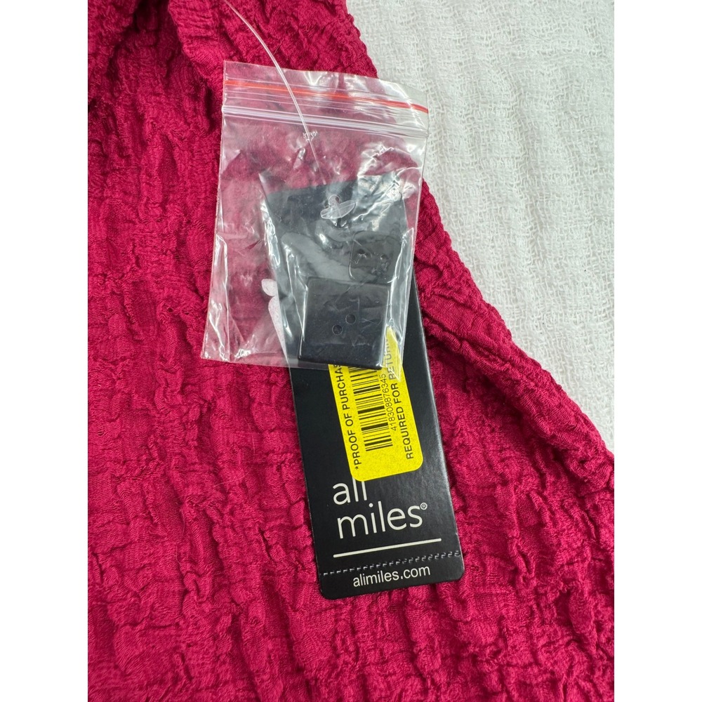 New Ali Miles Tunic Top Magenta Pink Crinkle Textured Asymmetrical Size 2X - Picture 5 of 8